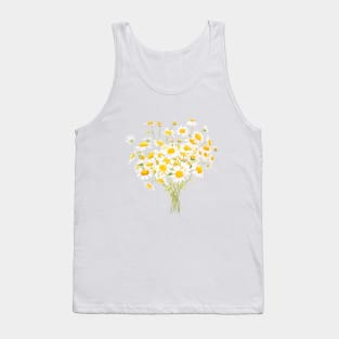 white Margaret daisy watercolor and ink bouquet Tank Top